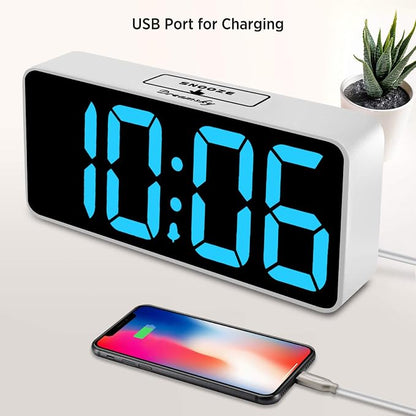 DreamSky Large Digital Alarm Clock Big Number for Seniors/Visually Impaired | 9 Inches Electric Clocks for Bedroom, Jumbo Display Fully Dimmable Brightness, USB Ports, Adjustable Alarm Volume