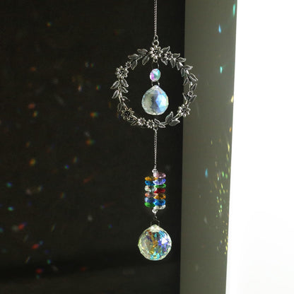 LONGSHENG - SINCE 2001 - Crystal Suncatcher for Windows Rainbow Maker Hanging Ornament Gifts for Family,Friends Sun Catcher Gifts for Mother’s Day Birthday Thanksgiving with Best Wishes Card Gift Bag