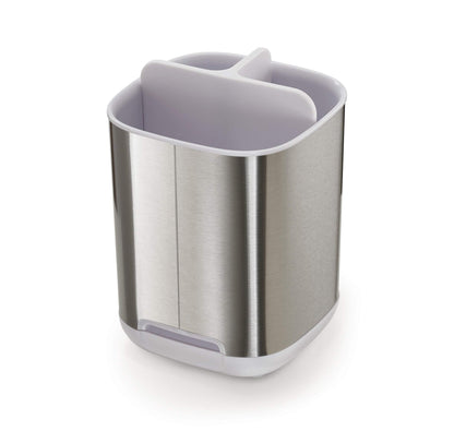 Joseph Joseph EasyStore Stainless-Steel Toothbrush Holder Bathroom Storage Countertop Organizer Caddy, Small