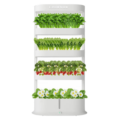 Crownow 80Pods Hydroponics Growing System Kit,5-Layer Large Capacity Hydroponic Tower with LED Grow Light,Indoor Gardening System with Remote Control（Not Include Battery） for Plants Vegetables Herbs