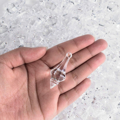 Super Z Outlet Acrylic Clear Ice Rock Diamond Chandelier Drops Crystals Treasure Gems for Table Scatters, Event, Wedding, Arts & Crafts, Birthday, Hanging Decoration Favor (112 Pieces)