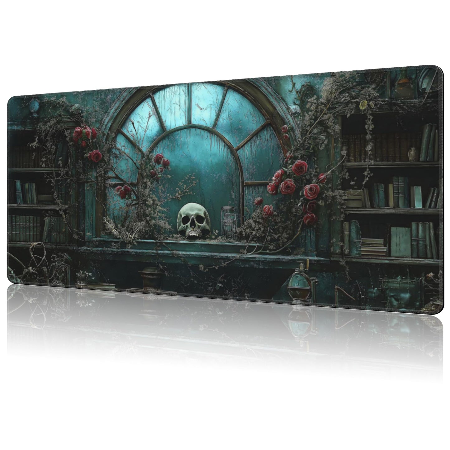 NIYLYNSYN Gothic Art Gaming Mouse Pad,Large Non-Slip Thick Stitched Edge Mouse Mat for Home Office Gaming Keyboard Desk Pad (35.4 x 15.7 Inches)