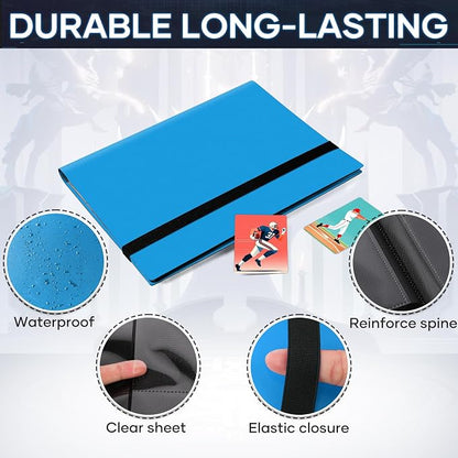 Trading Card Binder, Card Binder Album Folder Book Fit for MTG Baseball Football Sports Cards, Easy to Use Card Collection Binder (Sky Blue, 360 Pockets)