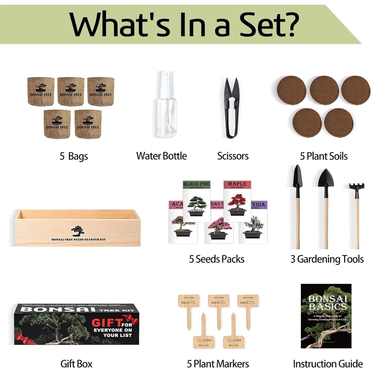 Meekear Bonsai Tree Kit with Complete Growing Starter Kit, Great Potted Growing DIY Gift for Adults
