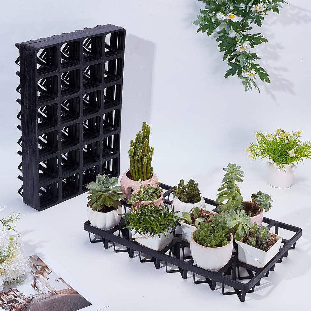 WADORN 10 Pack Plastic Pot Holder Plant Stands, Small Potted Plant Stands with 24 Holes Plant Stand Indoor and Outdoor for Vegetation Flower Pot Grow Drainage for Avoiding Rot and Damage on Patio and Deck