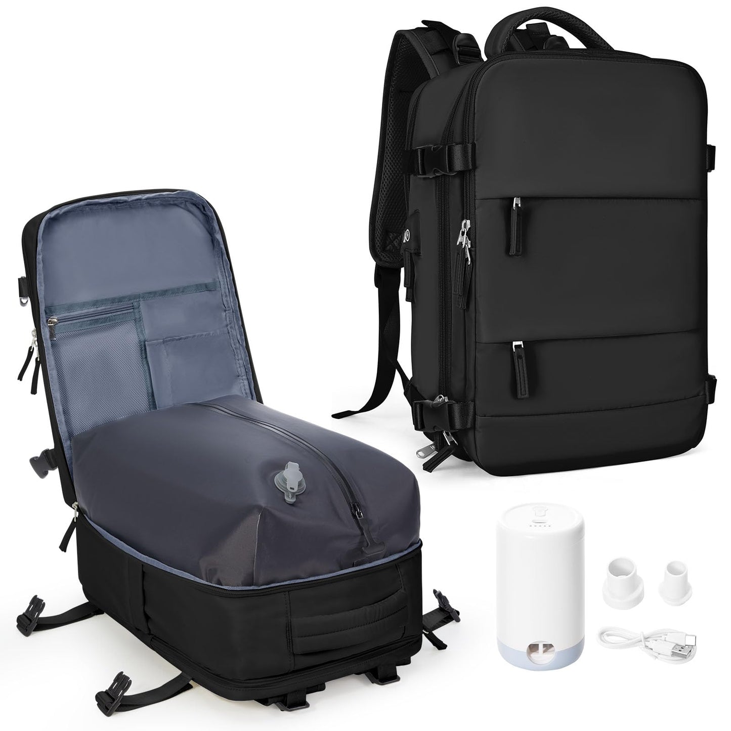 coowoz Travel Backpack Carry On for Women Man Gym Backpacks with Laptop Compartment Mochila de Viaje Teacher Personal Item Backpack Airplane Accessories Must Haves Grey Small