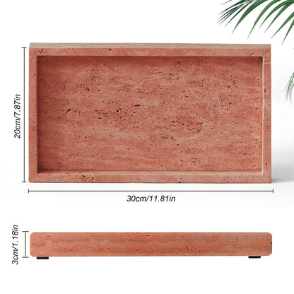 Natural Marble Tray, Stone Tray for Bedroom/Bathroom/Kitchen/Vanity Countertop, Jewelry Tray for Rings Earrings Necklace Bracelet Watch, Room Decor Aesthetic