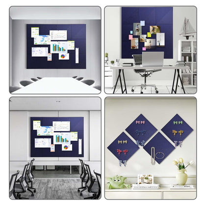 Large Cork Board for Walls 48"x 36", 12 Pack Felt Wall Tiles with Safe Removable Adhesive Tabs, Cork Board for Office,Pinboard Bulletin Board - Dark Blue