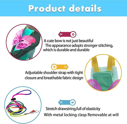 Bird Diapers Harness and Leash Parrot Diapers Parrot Flight Clothes Suit Bird Clothes Washable Bird Nappy Recovery Diapers for Small Medium Birds Parakeets Parrot Cockatoos Cockatiel Macaws-Large