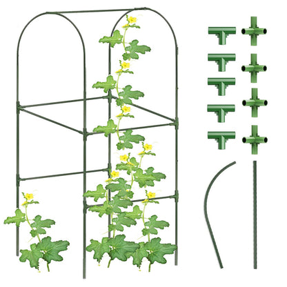 Cucumber Trellis for Plant Climbing- Cucumebr Arch Trelli for Flower Vine Vegetable Tomato Cage Raised Bed- Foldable Garden Tunnel Trellis (Green)