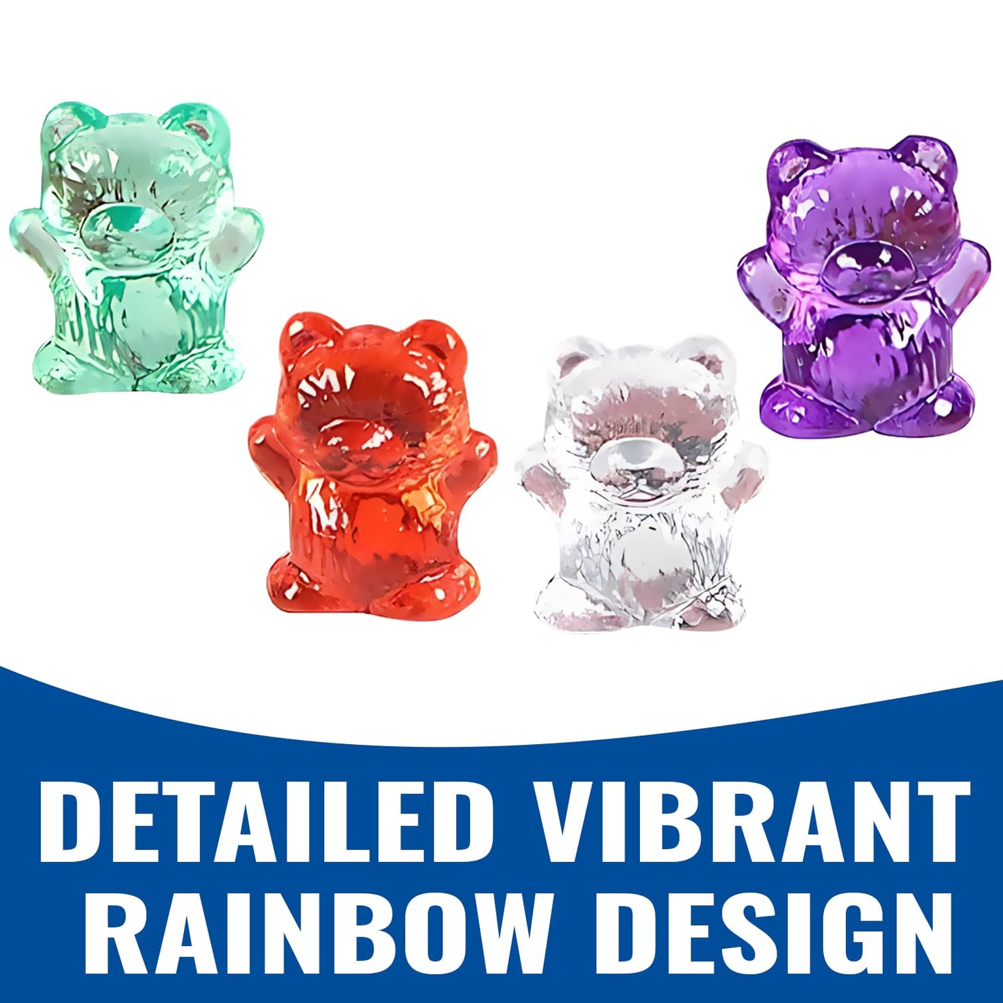 Fun Express Translucent Rainbow Counting Bears with Storage Jar - 100 Pieces