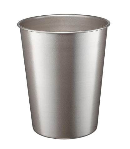 Monarch Abode Metal Bathroom Trash Can – Waste Basket for Bedroom, Office Desk, & Dorm, Handcrafted, Durable Decorative Pewter Small Trash Can Bathroom Garbage Bin Wastebasket