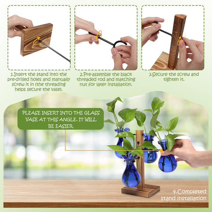 Plants Propagation Stations Bulb Glass Propagation Birthday Gift for Women Garden Plant Lovers - 4 Bulb