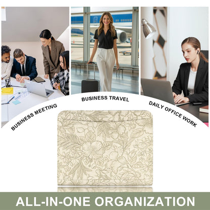 Leathario Portfolio Binder, Includes 5 Folder Index Dividers and 3 Notepads, 3-Ring Folder Organizer, Padfolio with Zipper, Vegan Leather Tablet Sleeve, Business Office Conference Clipboards