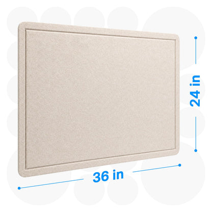OWLKELA 36 x 24 inch Felt Bulletin Board, Self-Adhesive Pin Board with 20 Pushpins, Cork Board Alternative for Office Home School, Oatmeal