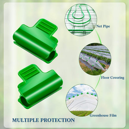 Patelai 40 Pieces Greenhouse Clamps Film Row Cover Netting Tunnel Hoop Clip Frame Shading Net Rod Clip Greenhouse Film Clamps for Season Plant Extension Support (40 pieces,10 mm)