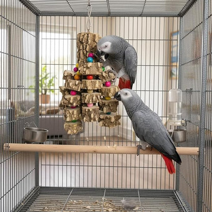 PINVNBY Macaw Toys, Extra Large Parrot Toys, Natural Wood Bird Chewing Toys for Large Birds Parrots African Grey Macaws Cockatoos Parkeets Eclectus Amazon Parrots