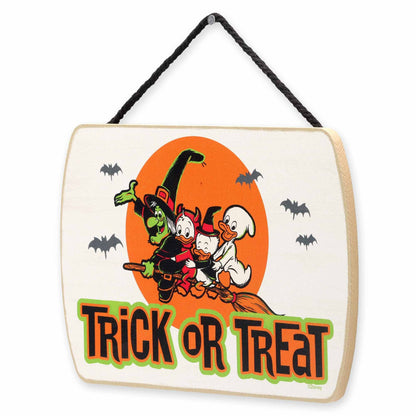 Disney Trick or Treat Halloween Hanging Wood Wall Decor - Spooky Halloween Sign Featuring Huey, Dewey and Louie
