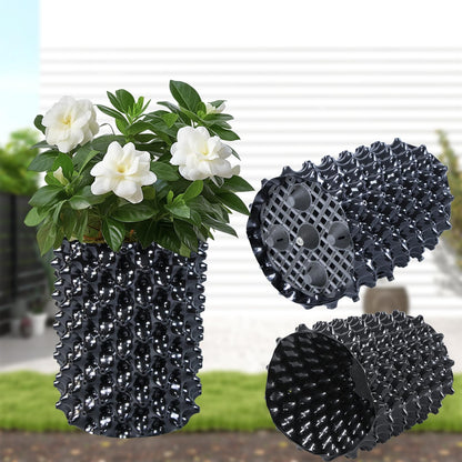 Plant air pruning pot, honeycomb porous structure design, improve root system development, prevent decay, suitable for flowers/vegetables/seedlings, farm planting solutions (Black, 8inches-3G-6P)