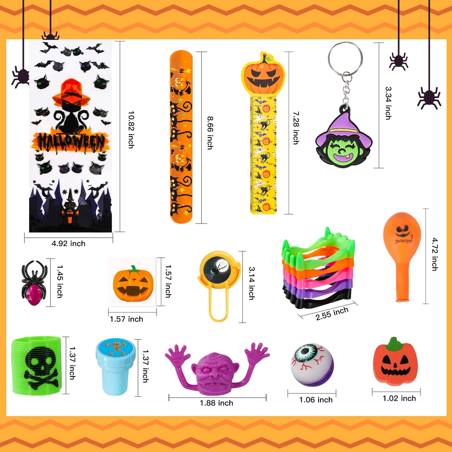Thuodo 162 PCS Halloween Party Favors for Kids Halloween Toys Bulk Trick or Treat Goodie Bag Fillers Holiday Party Supplies School Classroom Prizes Carnival Gifts