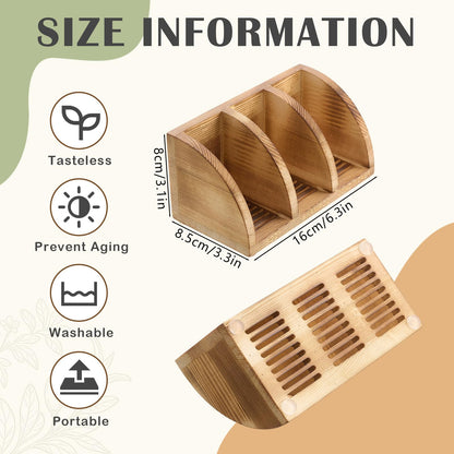 Ferrochef Wooden Shampoo Bar Holder Multi Bar Soap Dish with Self Draining, 3 Slot, Natural Wood Soap Holder for Shower Conditioner Bathroom Organizer, Extend Shampoo Life, Keep Dry Neat