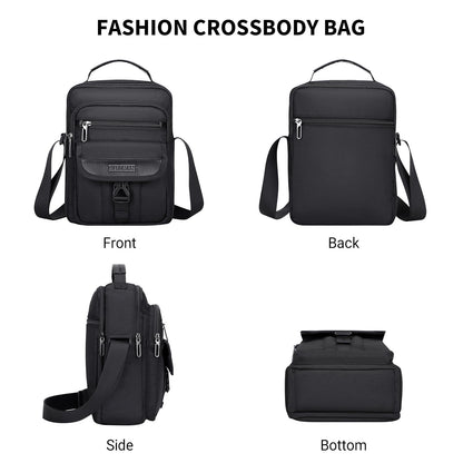 WITZMAN Crossbody Bags for Men Travel Shoulder Bag Lightweight Man Purse Small Casual Messenger Bag for Work Traveling（B699 Black）