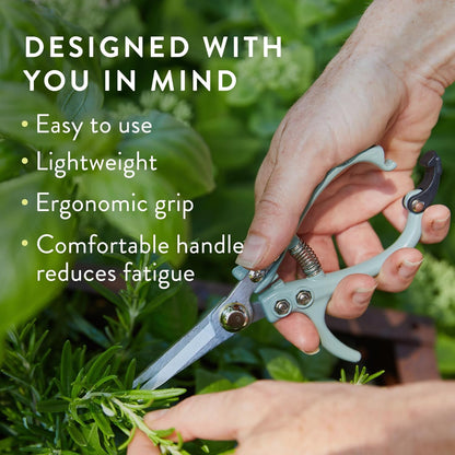 Modern Sprout Pruning Shears - Herb Snipping Scissors- Lightweight Gardening Tools W/Easy Lock - Flower Cutter Garden Shears - Carbon Steel Blade + Plastic-Free Reusable Holster (Multicolor 12 Pcs)