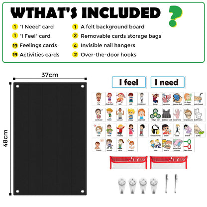 KIKIGOAL Feelings Chart For Preschool Teacher Supplies, Social Emotional Learning Pocket Chart, Autism Visual Behavior Management, Daycare Essentials, Calm Down Corner Classroom Supplies