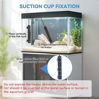 hygger Ceramic Submersible Aquarium Heater, New Explosion-Proof Fish Tank Water Heater with External Temp Controller Auto Thermostat Heater for Saltwater Freshwater (200W for 10~40 Gallon)