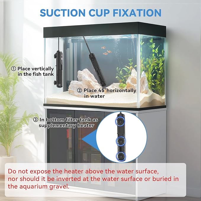 hygger Ceramic Submersible Aquarium Heater, New Explosion-Proof Fish Tank Water Heater with External Temp Controller Auto Thermostat Heater for Saltwater Freshwater (500W for 60~120 Gallon)