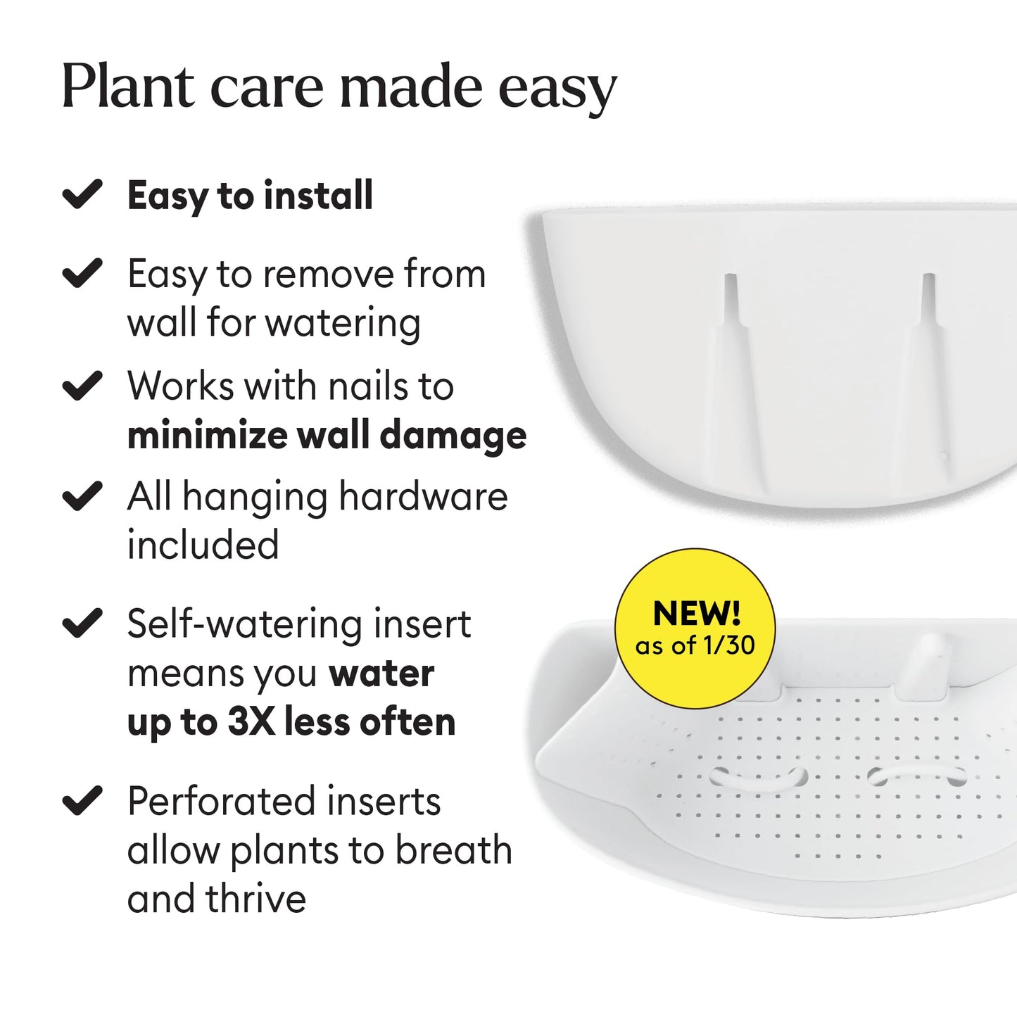 Make Good Virgo Wall Planters (Wide, Set of 6) - Easy to Water and Install - Lightweight - Design Your Own Vertical Garden - Melamine Plastic