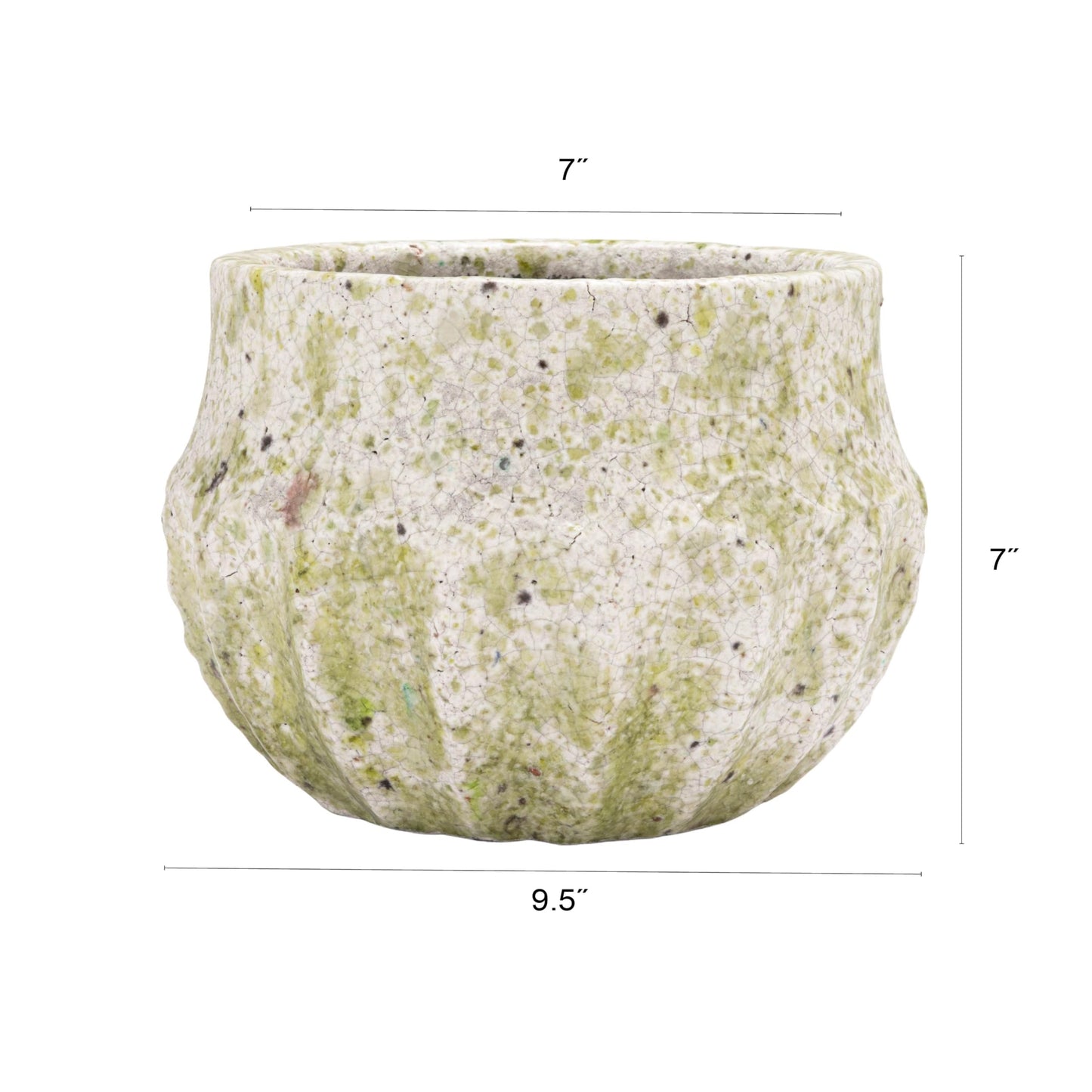 Creative Co-Op Medium Terra-Cotta Planter with Crackle Glaze and Terrazzo Finish, Multicolor