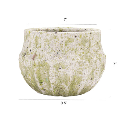 Creative Co-Op Medium Terra-Cotta Planter with Crackle Glaze and Terrazzo Finish, Multicolor
