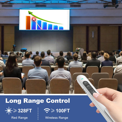 QUI Presenter Clicker Bundle | Pen-Shaped USB A White & Remote-Shaped USB A Black