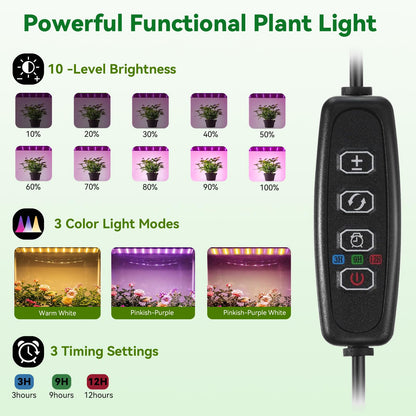 Mini Indoor Greenhouse with Grow Lights & Timer 3 Light Color Mode Thickened PVC Tent Waterproof Base Portable Green House Cabinet Kit for Plant Seed Starting 30" L x 16.5" W x 20.5" H