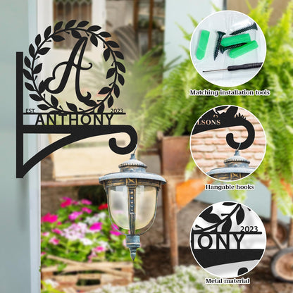 Duckbe Custom Name Metal Plant Hangers from Wall Indoor and Outdoor | Home Decor Gift for Mom | Personalized Wall Mounted Hanging Plant Hooks | Customizable Rustic Hanging Gardening Bracket Hook
