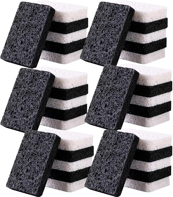 36 - Pack Non-Scratch Scrub Sponges - Sponges for Dishes and Washing Dishes, Cleaning Sponges for Kitchen Home and More（Black+White）