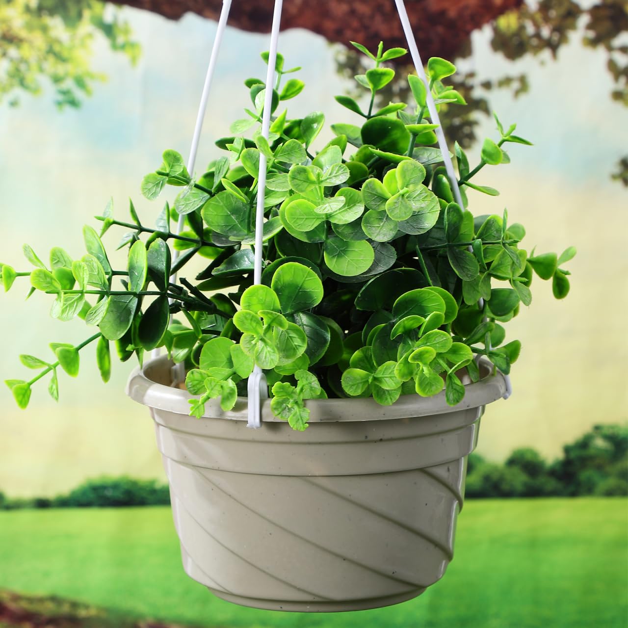 balacoo 6.69 Inch Plastic Hanging Planters with Drainage Holes and Hooks Lightweight Window Planter Pots for Indoor Outdoor Balcony Garden Set of 4 Hanging Baskets