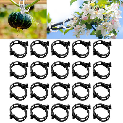 Plant Support Clips - Reusable Garden and Secured Plastic Clips for Tomato Support, String Trellis, Climbing Plants, Outdoor Indoor Flowers, Stem and Vine Fixing (300, Black)