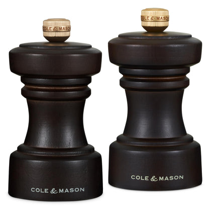 Cole & Mason Hoxton Mill - Table Salt Grinder & Pepper Grinder with Precision+ Grinder - Kitchen & Home Accessory - Chocolate Wood