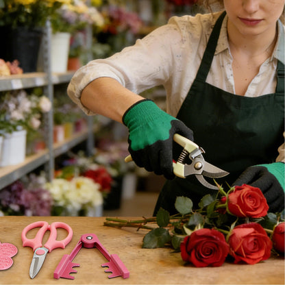 Floral Tool Kit, Rose Thorn Stripper Tool Garden Pruning Shears Scissors Kit, Glove for Floral Making Supplies,Use for Florist Supplies