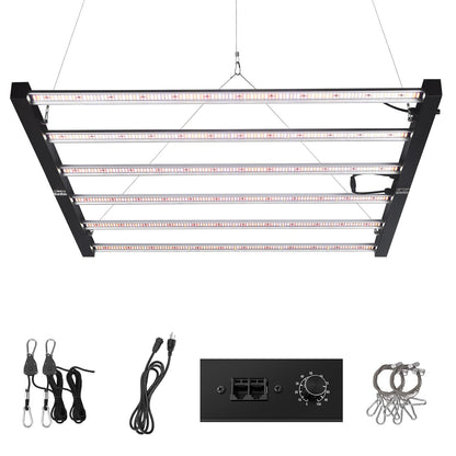 SZHLUX 720W LED Grow Light, Dimmable Full Spectrum Grow Lamp, Foldable 6-Bar Plant Growing Light for Indoor Plants, High PPFD Grow Lights for Hydroponic Greenhouse Veg Bloom
