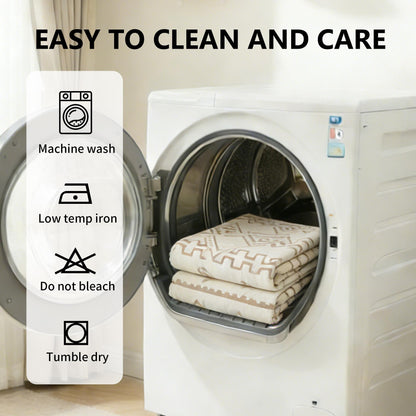 UWWGKK Boho Couch Cover for Dogs, Reversible Chenille Sofa Blanket with Tassels, Heavy Duty Geometric Slipcover for Loveseat, Recliner & L-Shaped Sectional, Beige/Brown, 71"x165"