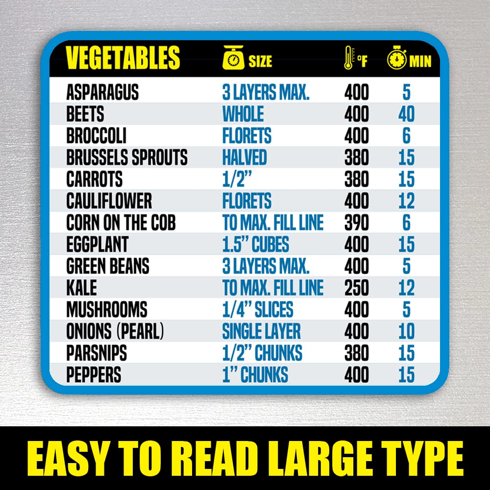 Air Fryer Magnetic Cheat Sheet - Large Print Easy to Read Airfryer Accessory - Air Fryer Cooking Times Chart Magnet, Airfry Cookbook Guide, Kitchen Cheat Sheet, Airfryer Oven Accessories 2025 (Red)