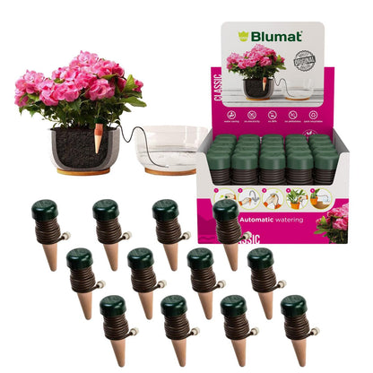 Blumat Classic Self-Watering Stakes - Prevents Overwatering and Underwatering for Healthy Growth While You are Away - Ideal for Indoor Plant Watering, 12 Pack, wo Adapter