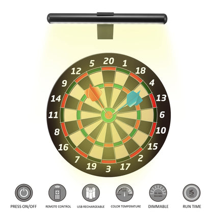 VIGMOJ Wireless Picture Light Battery Operated,Rechargeable Painting Light with Remote Control,Metal Art Display Lamp,3 Modes,Dimmable Dartboard Light with Timer for Frame Picture Gallery,300LM