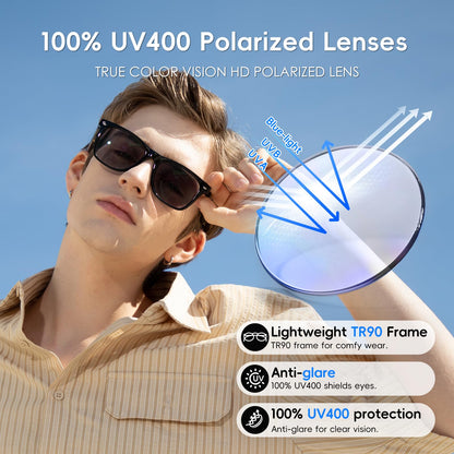 GetD AI Glasses for Men & Women, Smart Glasses Powered by ChatGPT, AI Real-time Translation with 145 Languages, 11H Music Play, Bluetooth Glasses with Photochromic Lens for Daily Use, Travel
