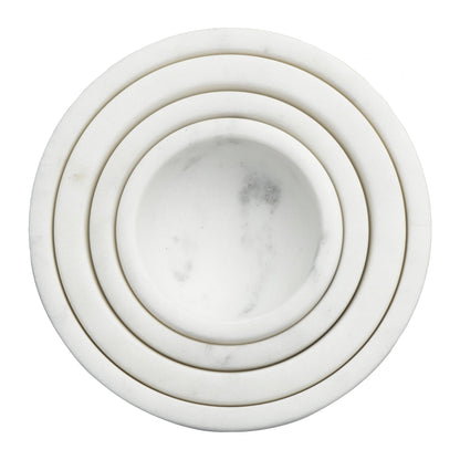 Creative Co-op White Marble Bowls (Set of 4)