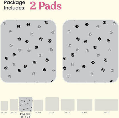 Super Absorbent Washable Pee Pads for Dogs - 2-Pack Superior Reusable Puppy Pads Pet Training Pads –100% Waterproof Dog Pee Pad Protects Against Urine Leakage Non-Slip Grip Prevents Slipping& Bunching