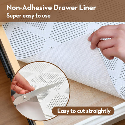 Shelf and Drawer Liners for Kitchen Cabinets Non-Adhesive Cabinet Liner Non-Slip 12" x20FT, Waterproof Shelf Paper Thickened Mats, Protection for Shelves, Cupboard, Dresser, Pantry, Bathroom Drawers